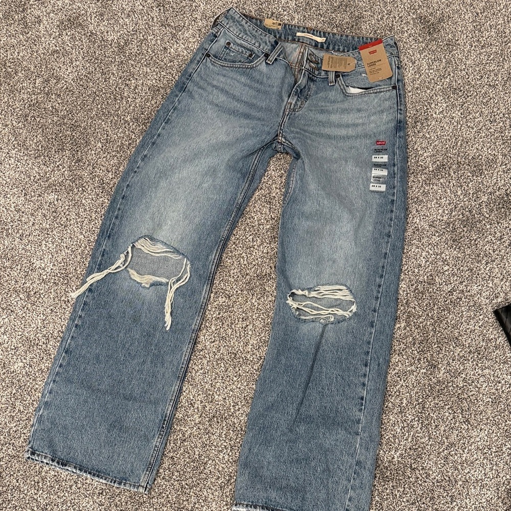 Levi's Women's Distressed Blue Boyfriend Jeans